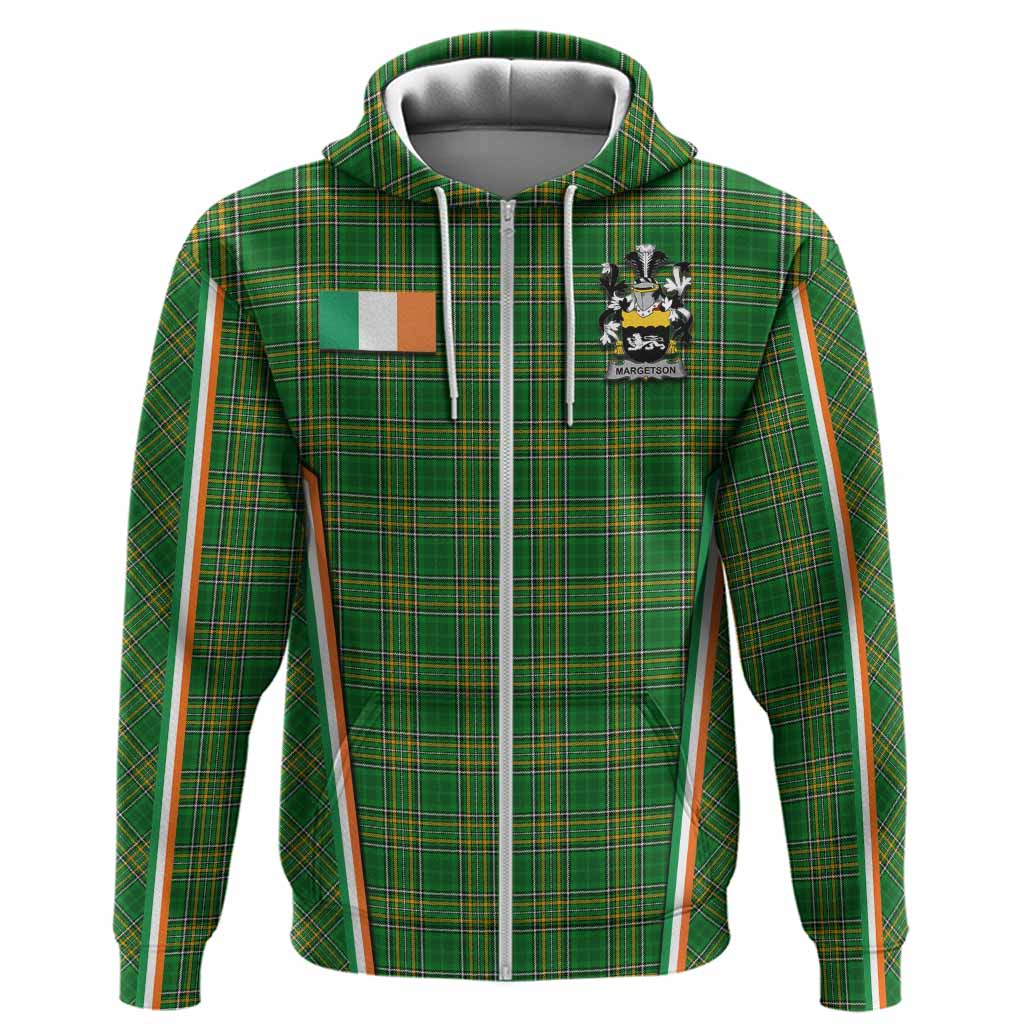 Margetson Irish Clan Coat of Arm Tartan Hoodie Flag Style