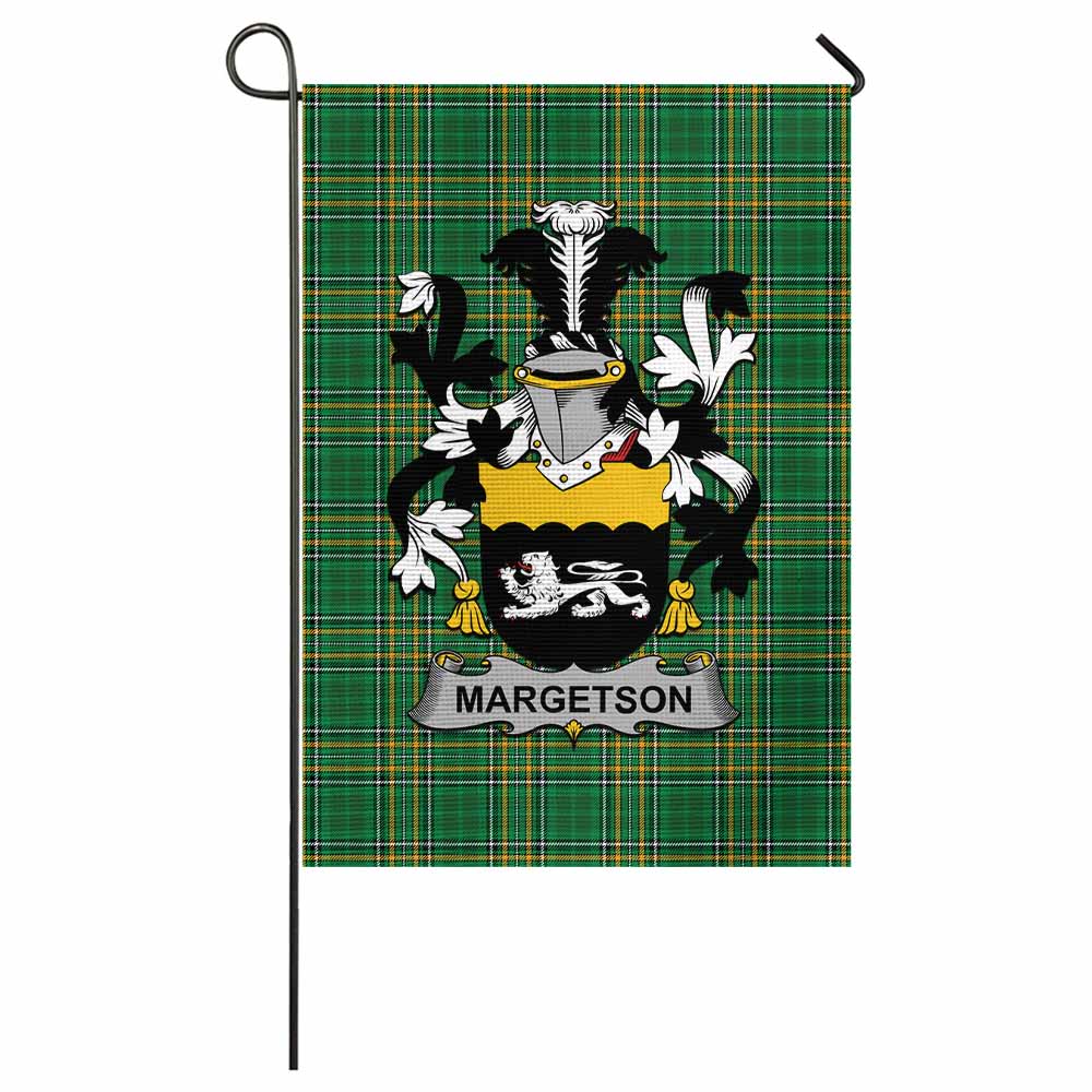 Margetson Irish Clan Tartan Flag with Coat of Arms