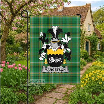 Margetson Irish Clan Tartan Garden Flag with Coat of Arms