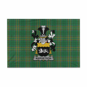 Margetson Irish Clan Tartan House Flag with Coat of Arms