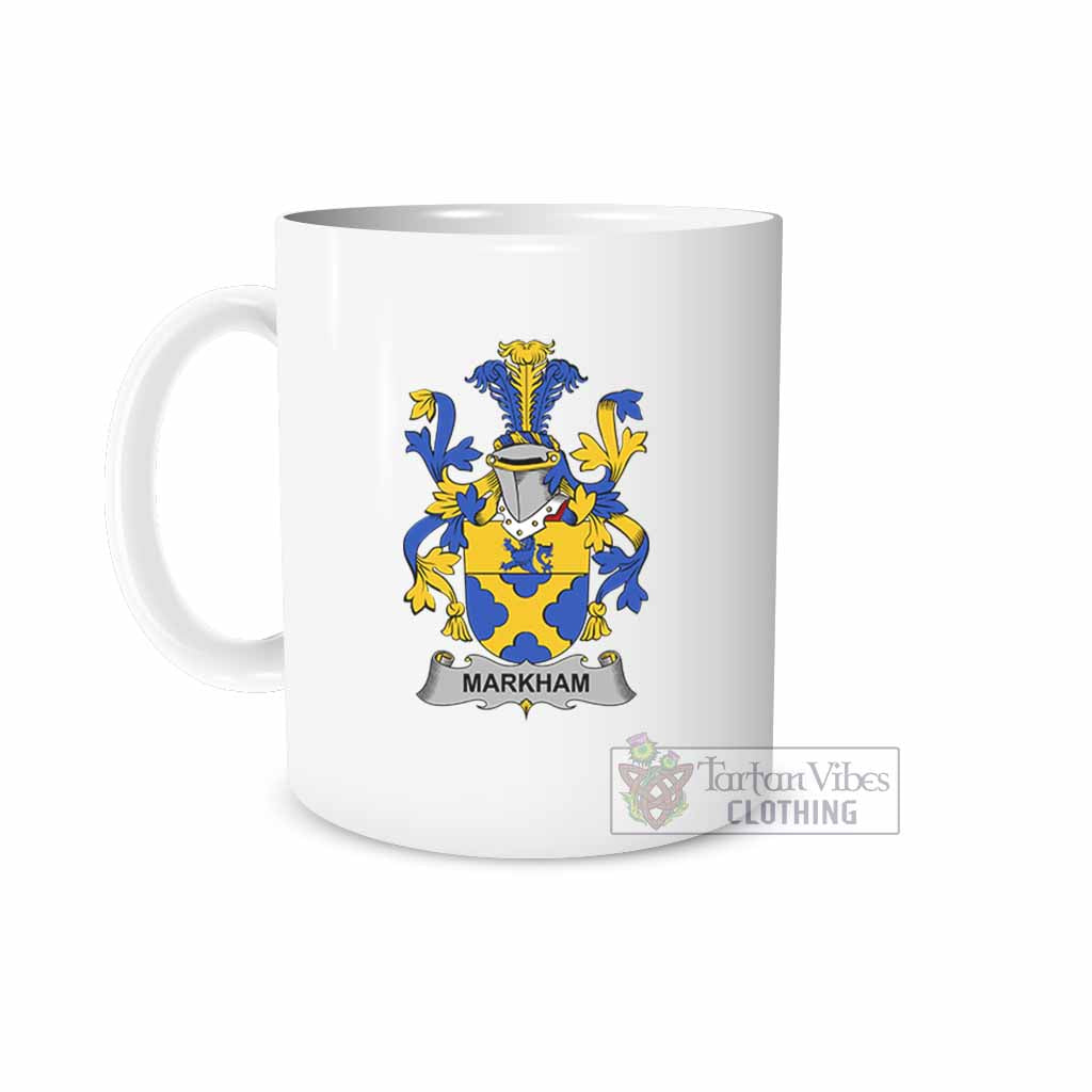 Markham Irish Clan Coat of Arms Ceramic Mug White - 2D-tartanvibesclothing