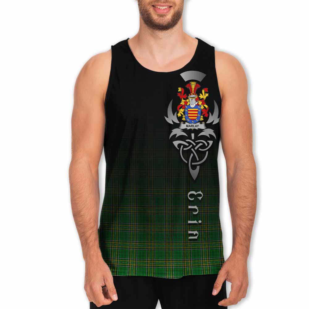 Tartan Vibes Clothing Marlay Irish Clan Men's Tank Top with Coat of Arms Erin Go Bragh Celtic Inspired