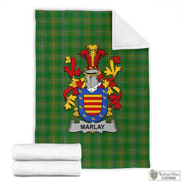 Marlay Irish Clan Tartan Blanket with Coat of Arms