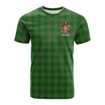 Tartan Vibes Clothing Marlay Irish Clan Tartan Cotton T-shirt with Coat of Arms