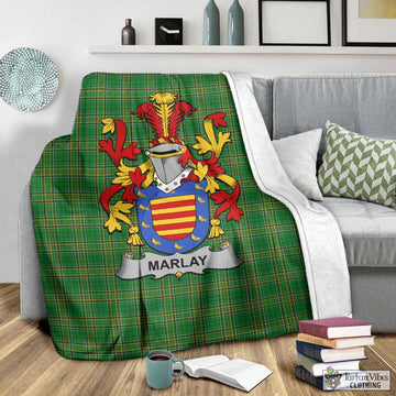 Marlay Irish Clan Tartan Blanket with Coat of Arms