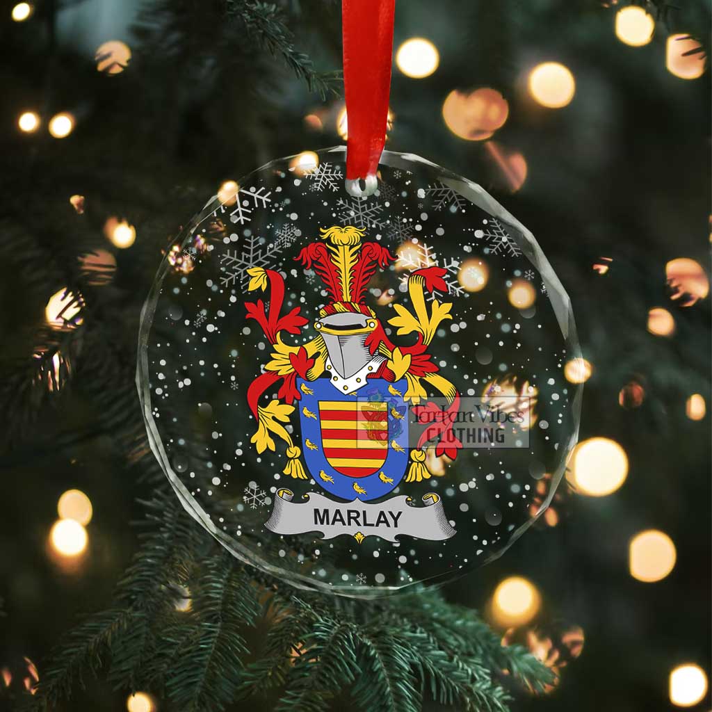 Marlay Irish Clan Christmas Glass Ornament with Coat of Arms - 2D-tartanvibesclothing