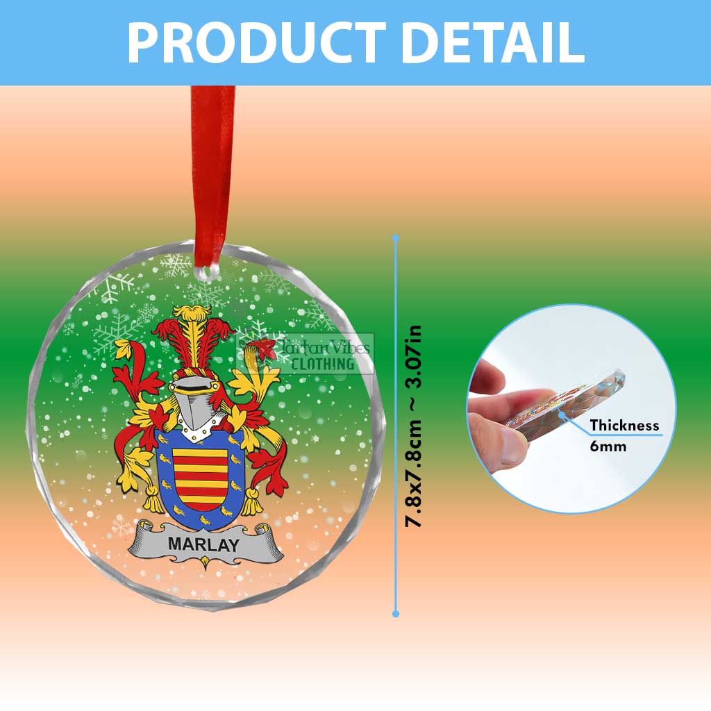 Marlay Irish Clan Christmas Glass Ornament with Coat of Arms - 2D-tartanvibesclothing