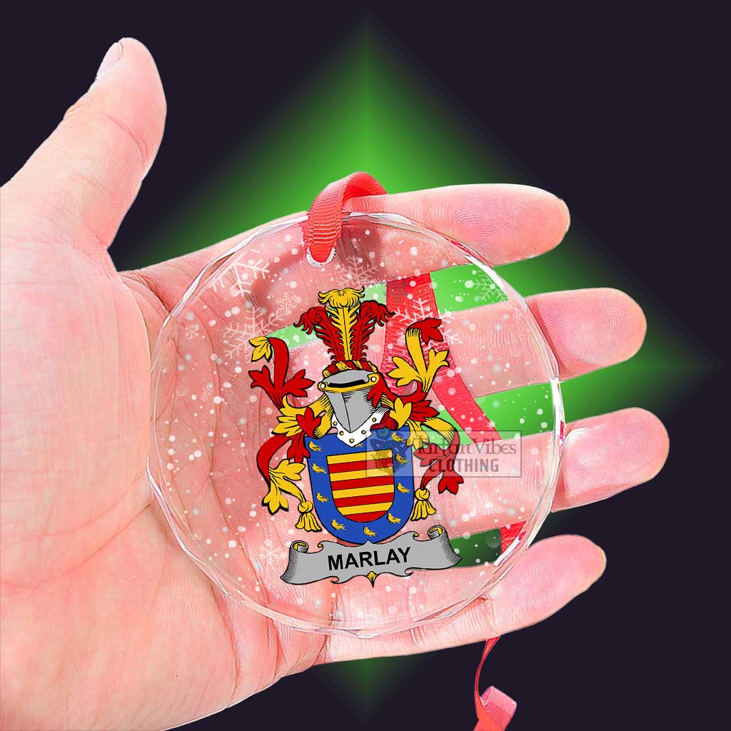 Marlay Irish Clan Christmas Glass Ornament with Coat of Arms - 2D-tartanvibesclothing