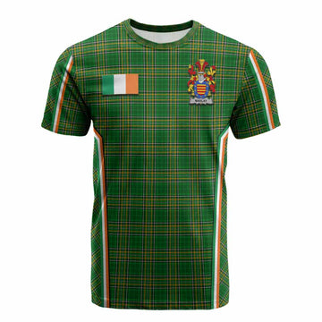 Marlay Irish Clan Coat of Arm Tartan Cotton T-shirt Flag Style
