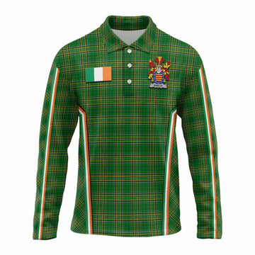 Marlay Irish Clan Coat of Arm Tartan Long Sleeve Polo Shirt Flag Style