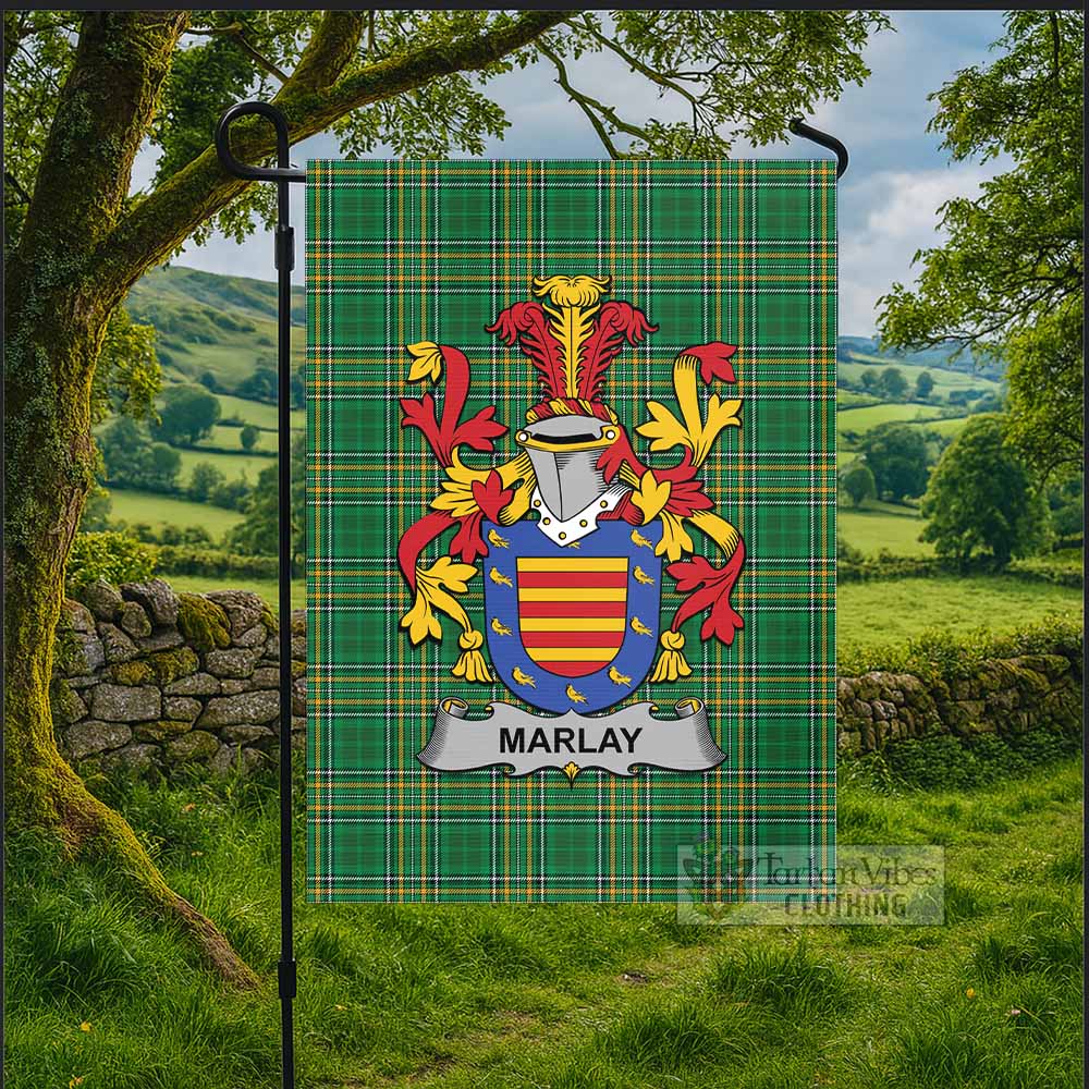 Marlay Irish Clan Tartan Flag with Coat of Arms