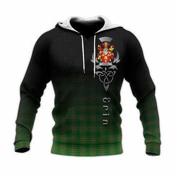 Tartan Vibes Clothing Marsh Irish Clan Knitted Hoodie with Coat of Arms Erin Go Bragh Celtic Inspired