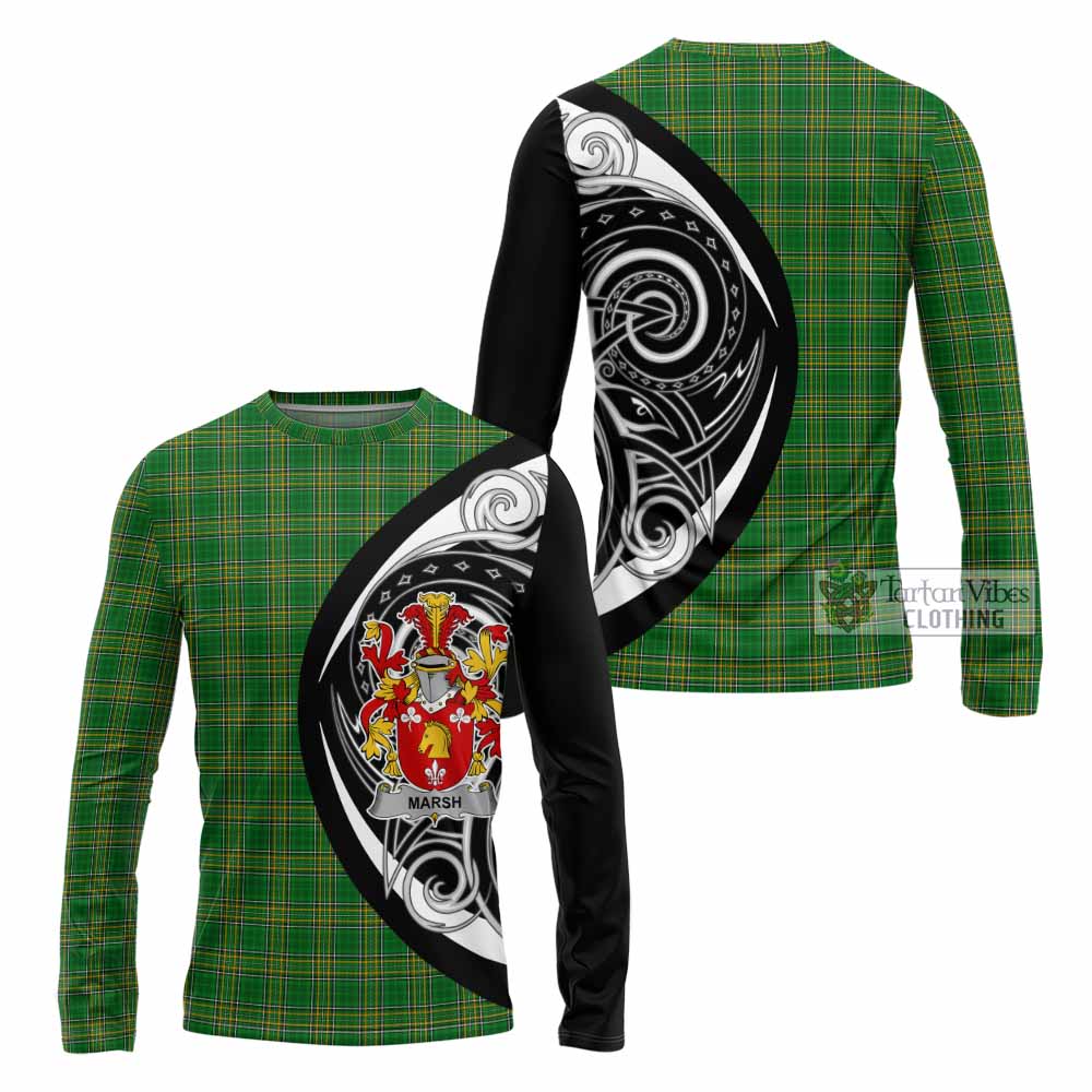 Marsh Irish Clan Long Sleeve T-Shirt Celtic Circle Style - Tartan Vibes Clothing