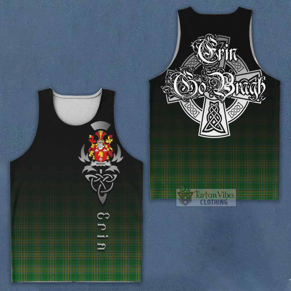 Tartan Vibes Clothing Marsh Irish Clan Men's Tank Top with Coat of Arms Erin Go Bragh Celtic Inspired