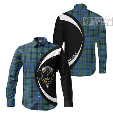 Marshall Tartan Long Sleeve Button Up with Family Crest Circle Style