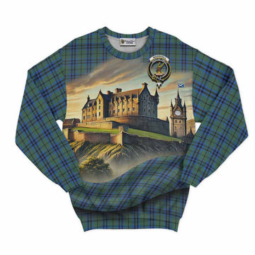 Tartan Vibes Clothing Marshall Tartan Family Crest Sweatshirt with Scottish Ancient Castle Style