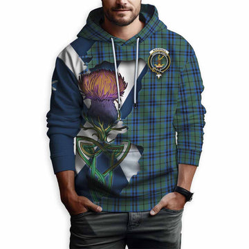 Tartan Vibes Clothing Marshall Tartan Family Crest Hoodie Scottish Thistle Celtic Inspired