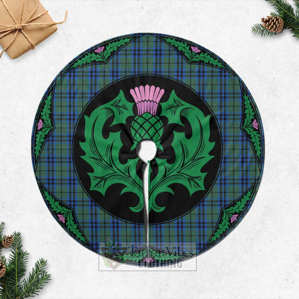Tartan Vibes Clothing Marshall Tartan Christmas Tree Skirt Scottish Thistle Style
