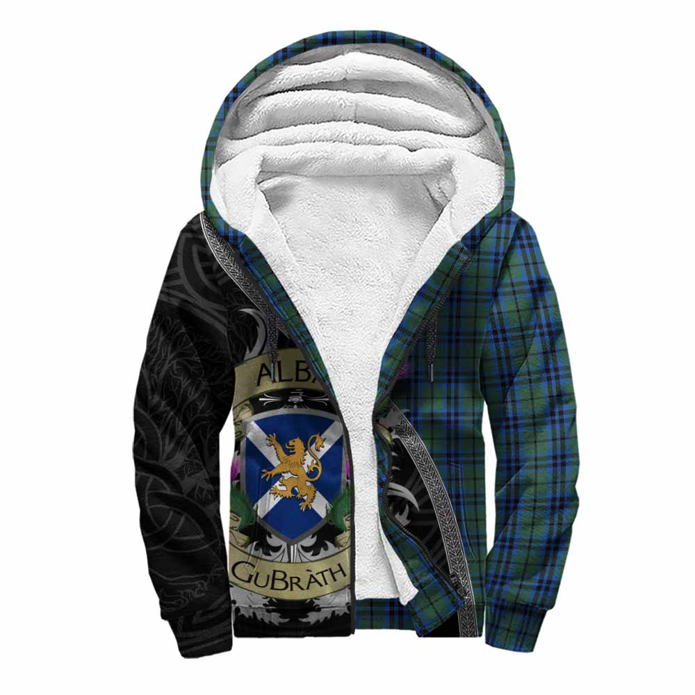 Tartan Vibes Clothing Marshall Tartan Family Crest Sherpa Hoodie Lion Rampant Royal Thistle Shield Celtic Inspired