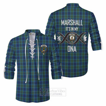 Tartan Vibes Clothing Marshall Tartan Ghillie Kilt Shirt with Family Crest DNA In Me Style