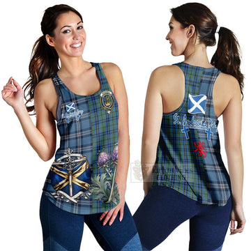 Tartan Vibes Clothing Marshall Tartan Women's Racerback Tanks Happy St. Andrew's Day Half Tartan Style