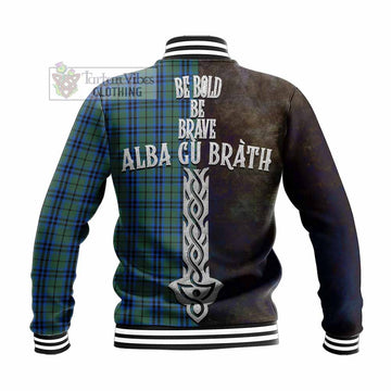 Tartan Vibes Clothing Marshall Tartan Family Crest Baseball Jacket Alba Gu Brath Be Brave Lion Ancient Style