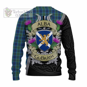 Marshall Tartan Family Crest Knitted Sweater Lion Rampant Royal Thistle Shield Celtic Inspired