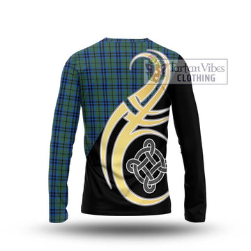 Marshall Tartan Long Sleeve T-Shirt with Family Crest and Celtic Symbol Style - Tartan Vibes Clothing