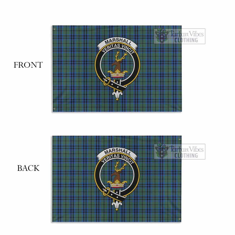 Tartan Vibes Clothing Marshall Tartan House Flag with Family Crest