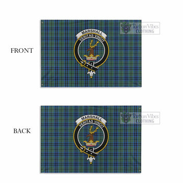 Tartan Vibes Clothing Marshall Tartan House Flag with Family Crest