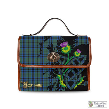 Marshall Tartan Waterproof Canvas Bag with Scotland Map and Thistle Celtic Accents