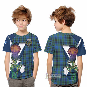 Marshall Tartan Family Crest Kid T-Shirt Scottish Thistle Celtic Inspired