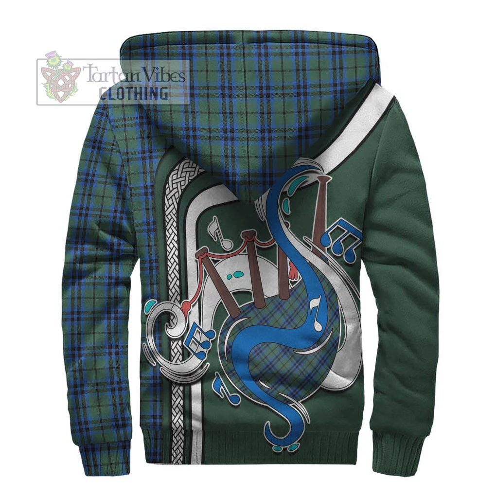 Marshall Tartan Sherpa Hoodie with Epic Bagpipe Style - Tartanvibesclothing Shop