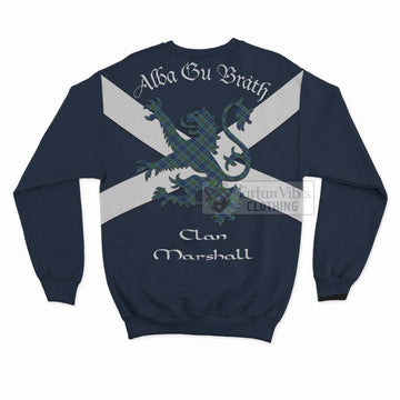 Tartan Vibes Clothing Marshall Tartan Lion Rampant Sweatshirt – Proudly Display Your Heritage with Alba Gu Brath and Clan Name