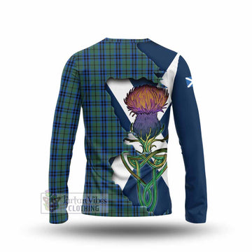 Tartan Vibes Clothing Marshall Tartan Family Crest Long Sleeve T-Shirt Scottish Thistle Celtic Inspired