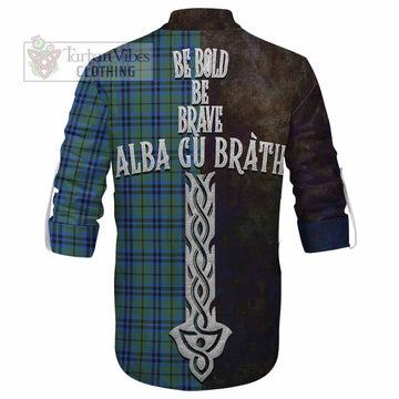Tartan Vibes Clothing Marshall Tartan Family Crest Ghillie Kilt Shirt Alba Gu Brath Be Brave Lion Ancient Style