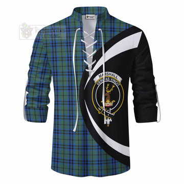 Tartan Vibes Clothing Marshall Tartan Ghillie Kilt Shirt with Family Crest Circle Style