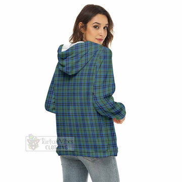 Marshall Tartan Women's Borg Fleece Hoodie with Half Zip