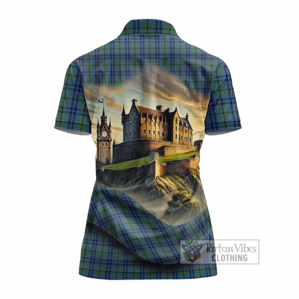 Tartan Vibes Clothing Marshall Tartan Family Crest Women's Polo Shirt with Scottish Ancient Castle Stype