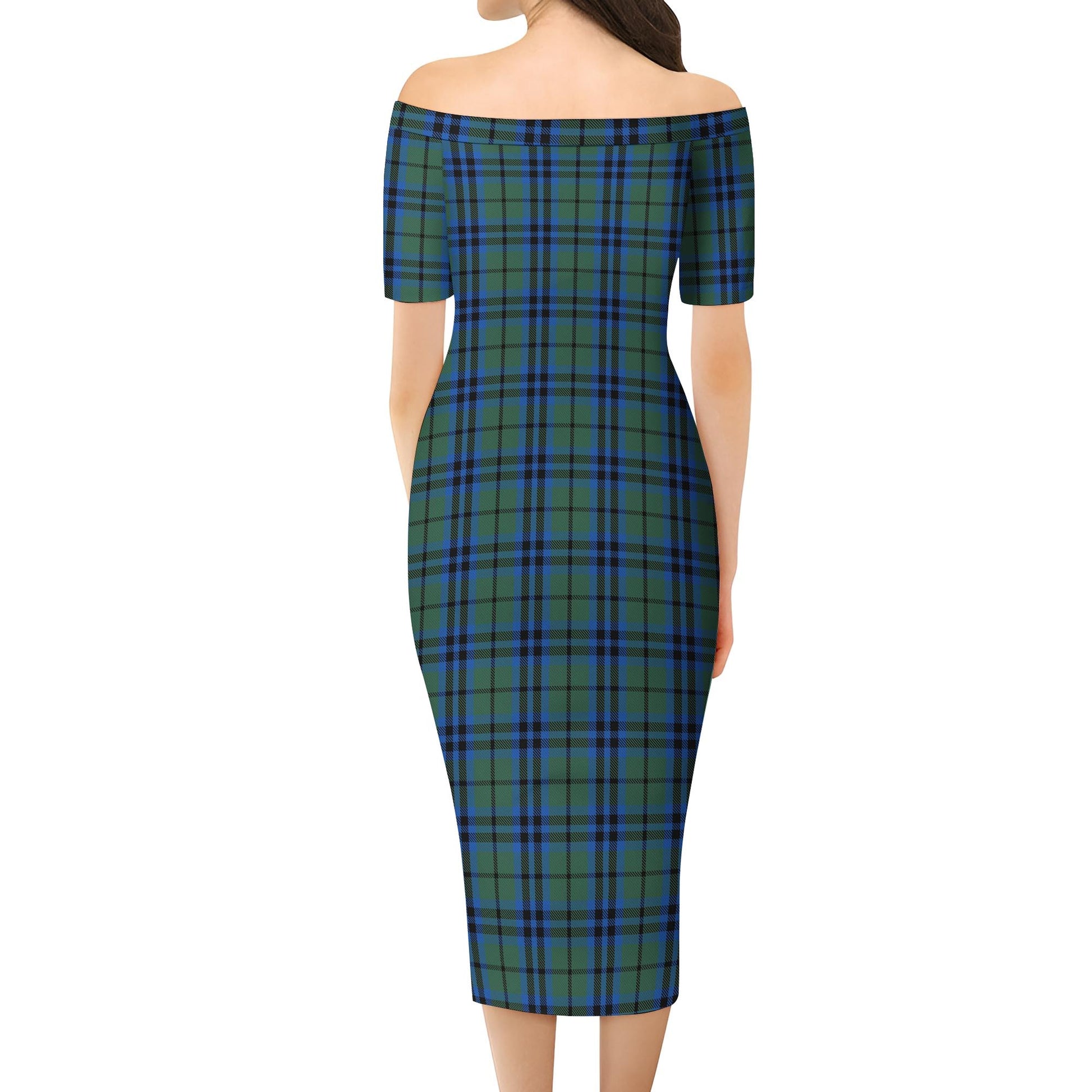 Marshall Tartan Off Shoulder Lady Dress - Tartanvibesclothing