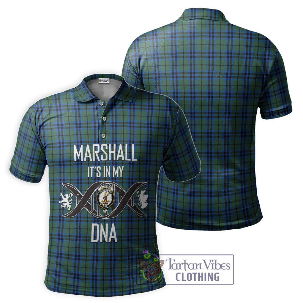 Marshall Tartan Polo Shirt with Family Crest DNA In Me Style - Tartanvibesclothing Shop
