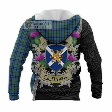 Tartan Vibes Clothing Marshall Tartan Family Crest Knitted Hoodie Lion Rampant Royal Thistle Shield Celtic Inspired