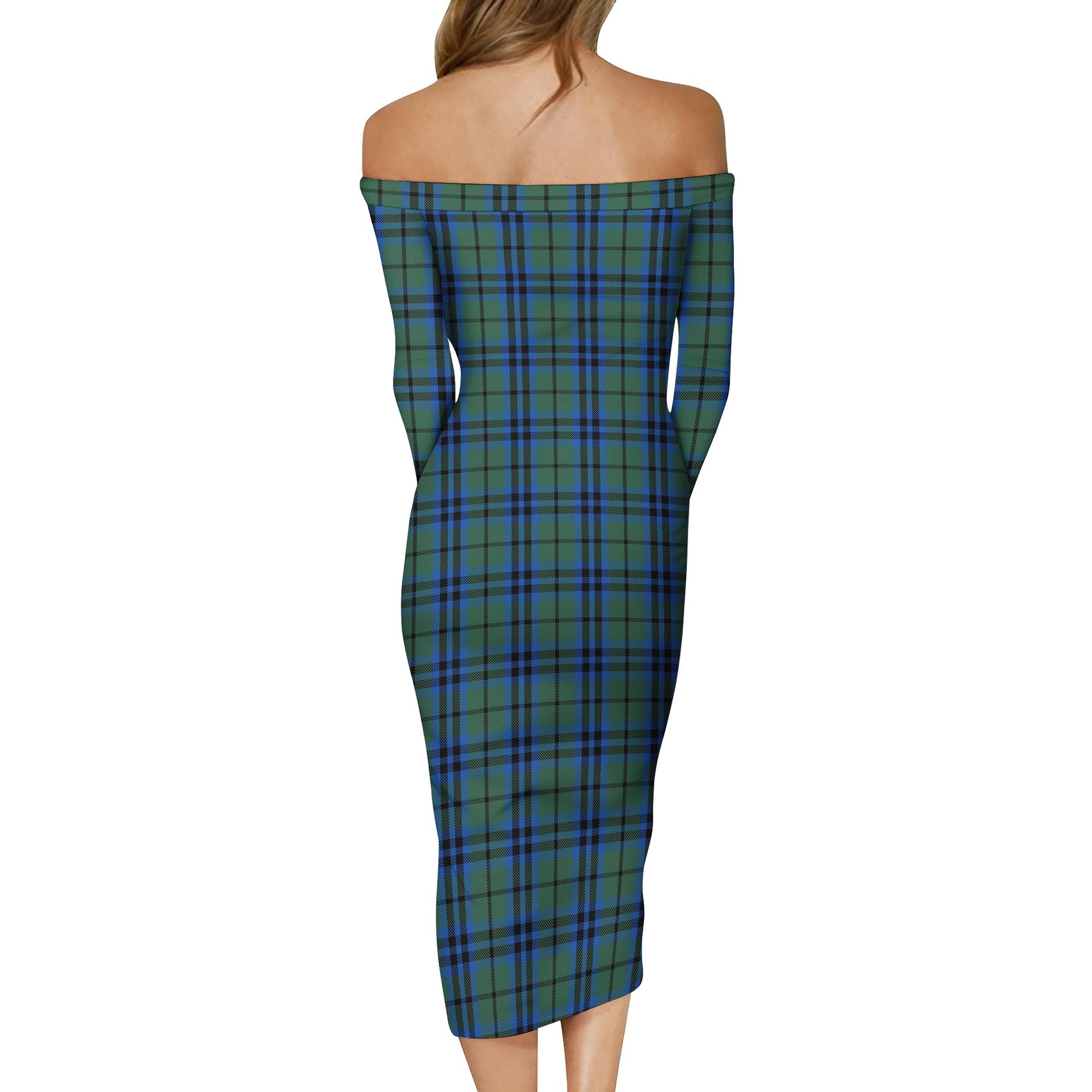 Marshall Tartan Off Shoulder Lady Dress - Tartanvibesclothing