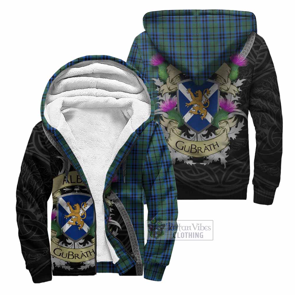 Tartan Vibes Clothing Marshall Tartan Family Crest Sherpa Hoodie Lion Rampant Royal Thistle Shield Celtic Inspired