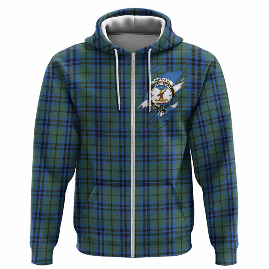 Marshall Clan Crest In Me Tartan Hoodie Scotland Flag Style