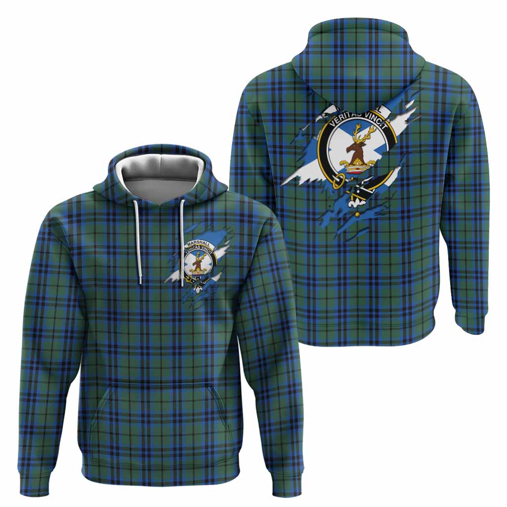 Marshall Clan Crest In Me Tartan Hoodie Scotland Flag Style