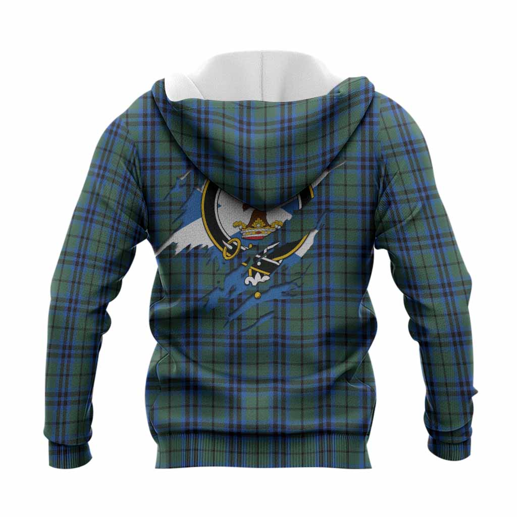 Marshall Clan Crest In Me Tartan Knitted Hoodie Scotland Flag Style