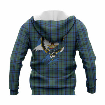 Marshall Clan Crest In Me Tartan Knitted Hoodie Scotland Flag Style