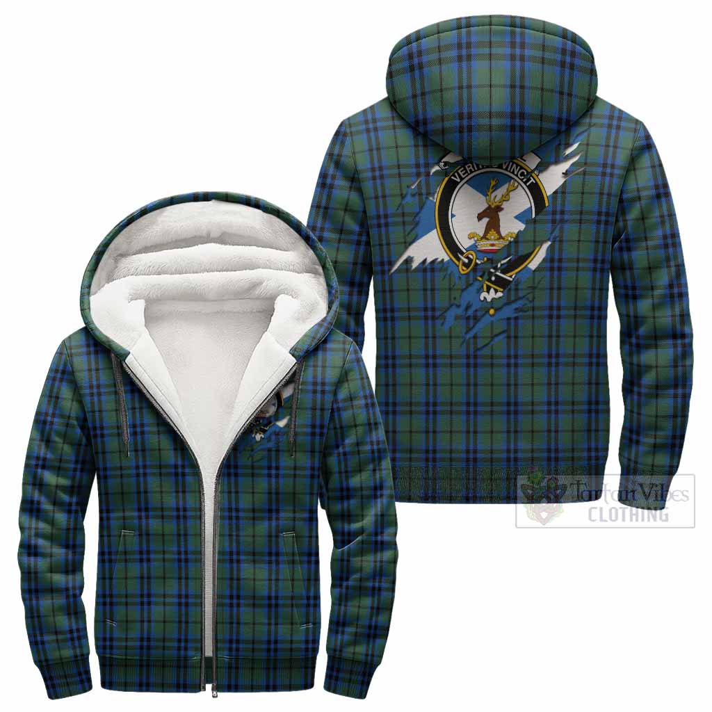 Marshall Clan Crest In Me Tartan Sherpa Hoodie Scotland Flag Style