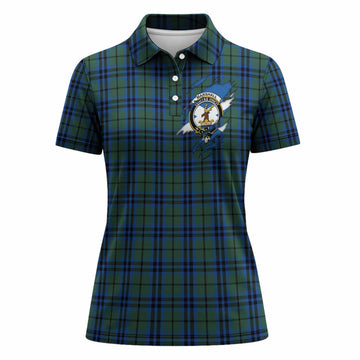 Marshall Clan Crest In Me Tartan Women Polo Shirt Scotland Flag Style